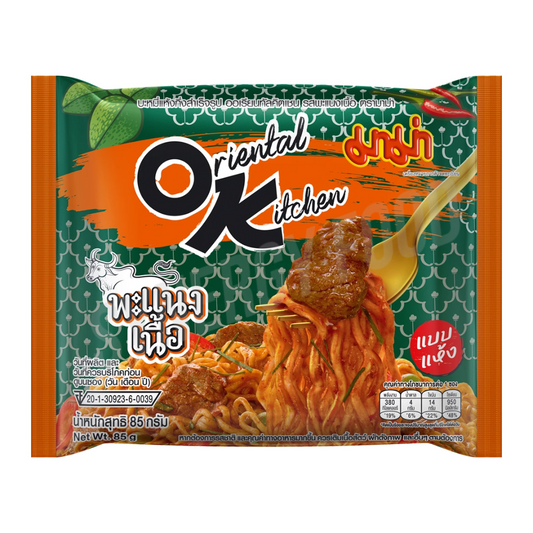 05 MAMA OK Dried Instant Noodles Beef Panang Flavour  36Packsx4Bagsx85g