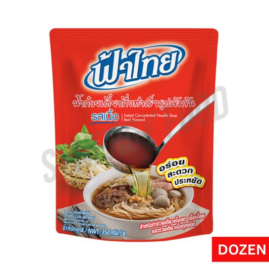 08 Fa Thai Instant Noodle Soup "Beef Soup" 12Bagsx350g (Dozen)