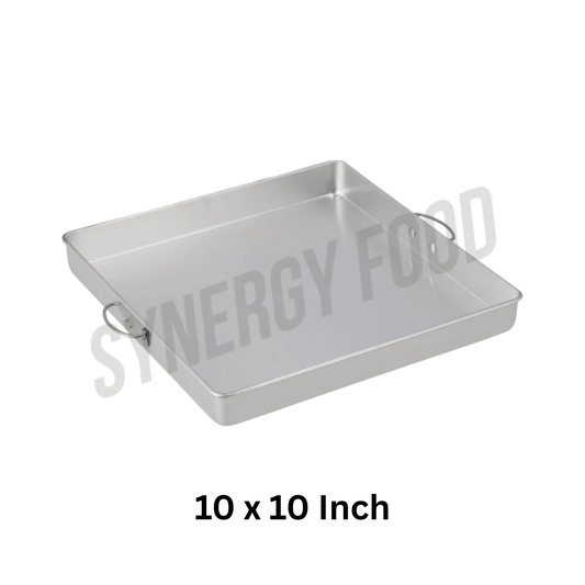 24 CROCODILE Square Steaming Tray with Handles – 10x10Inch (Dozen)