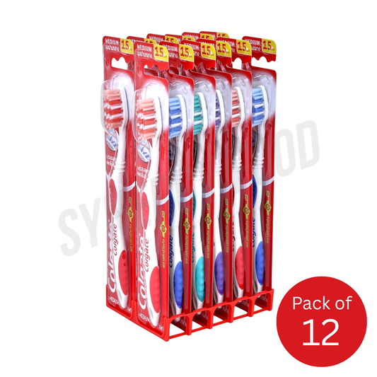 27 COLGATE Deluxe Plus Toothbrush Pack of 12 Mixed Colours
